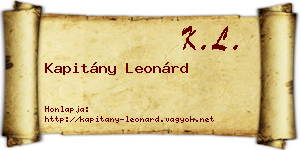 Kapitány Leonárd névjegykártya